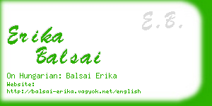 erika balsai business card